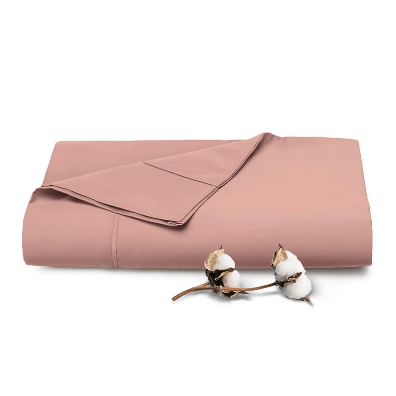 100% Cotton Full Flat Sheet 400 Thread Count Rose Pink