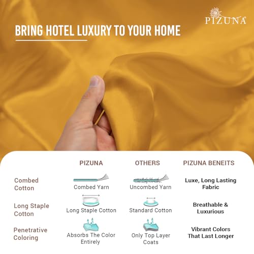 100% Cotton Twin XL Flat Sheet 400 Thread Count Honey Gold