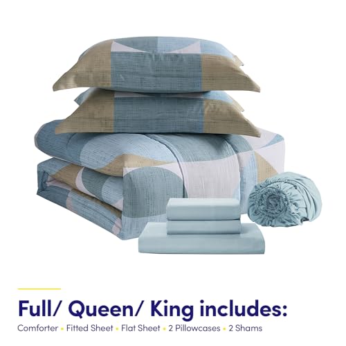 Geometric Comforter Set Queen with Sheets Bed in a Bag