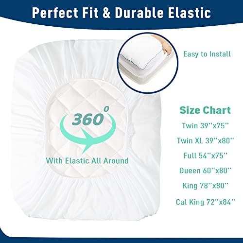 Twin XL Mattress Pad Cotton Quilted Cover 22" Deep Pocket