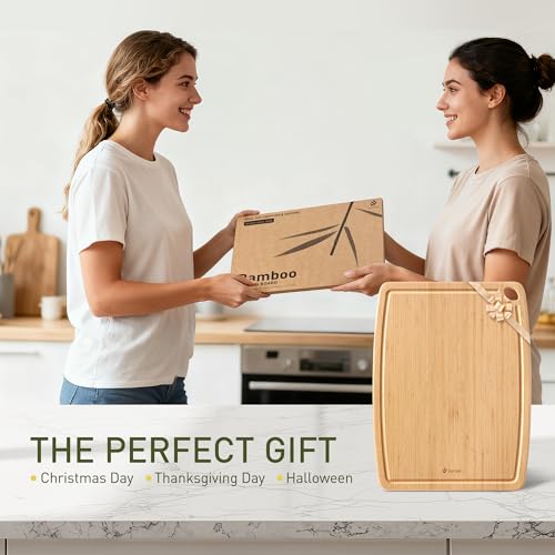 Lightweight Durable Bamboo Cutting Board with Non