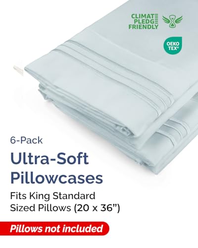 King Standard Pillow Cases Set of 6 (6 Count)