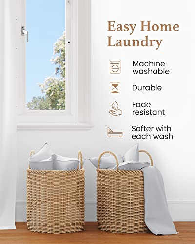 1000 TC Light Gray King Pillowcases Set of 2 100% Egyptian Cotton Pillow Cases with Long Staple Cotton & Sateen Weave (2 Count)