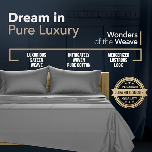 100% Egyptian Cotton Pillow Cases King Size Set of 2 (2 Count)