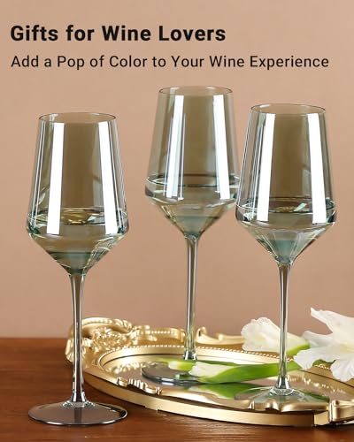 Green Wine Glasses Set of 6