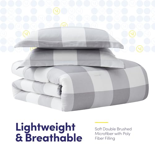 7 Piece Comforter Set Bag Solid Color All Season Soft Down Alternative Blanket & Luxurious Microfiber Bed Sheets (7 Count)