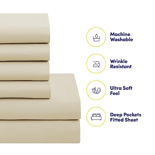 7 Piece Comforter Set Bag Solid Color All Season Soft Down Alternative Blanket & Luxurious Microfiber Bed Sheets (7 Count)