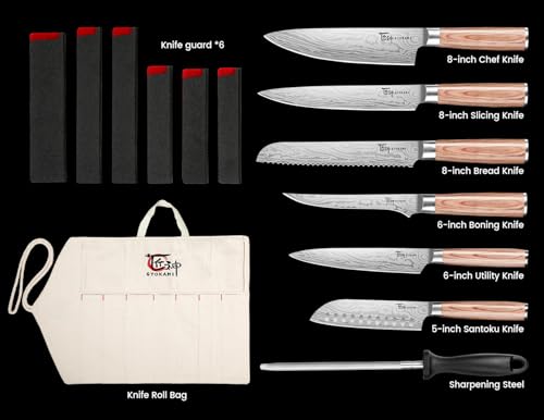14pcs Chef Knife Set with Roll Bag (14 Count)