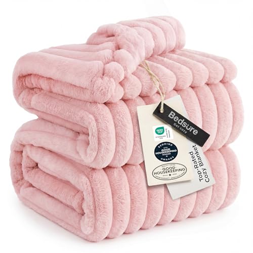 Soft Queen Size Blanket for Bed Coral Pink 90"x90"