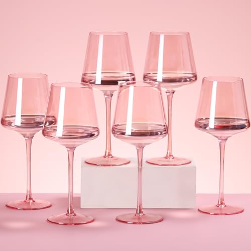 Pink Wine Glasses Set of 6 (6 Count)