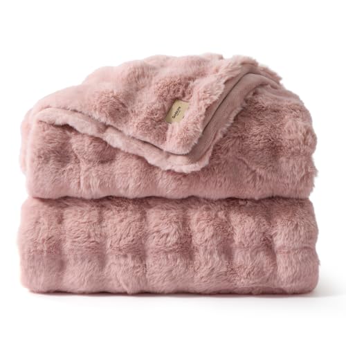 GentleSoft Bubble Faux Fur Blankets Queen Size