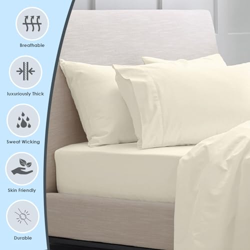 100% Luxury Cotton King Size Pillow Case Ivory
