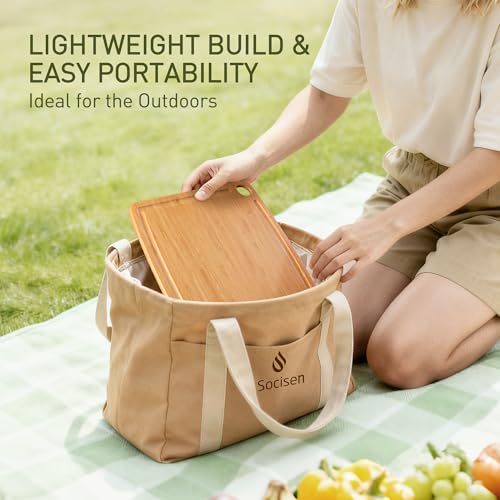 Lightweight Durable Bamboo Cutting Board with Non