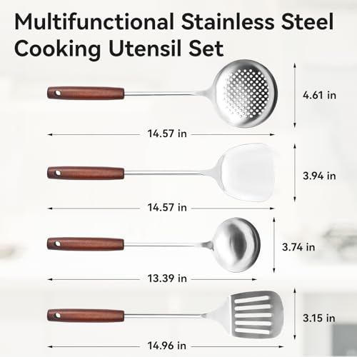 4 Piece Wok Spatula and Ladle Set (4 Count)