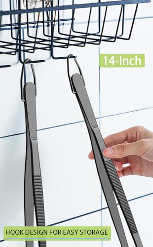 2 Pcs 14 Inch Food Tweezer Tongs Extra Long Stainless Steel Kitchen Tweezer Cooking Tweezers (2 Count)