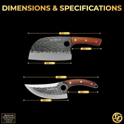 2 Piece Butcher Knife Set Serbian Chef & Viking Knives Kitchen Knife Set (2 Count)