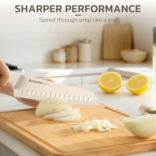 Knife Set 15 Pieces Kitchen Knife Set with Sharpener Block (15 Count)