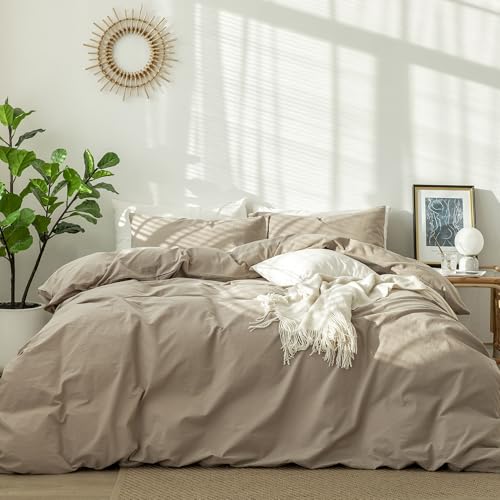 Duvet Cover Set 100% Washed Cotton Linen Like Oversized King