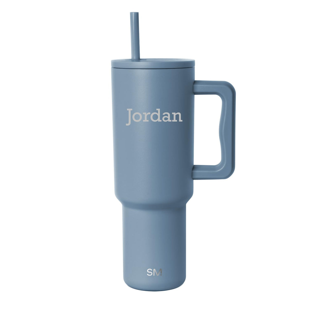 Personalized Tumbler with Handle and Straw
