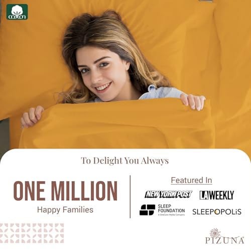 100% Cotton Full Flat Sheet 400 Thread Count Honey Gold