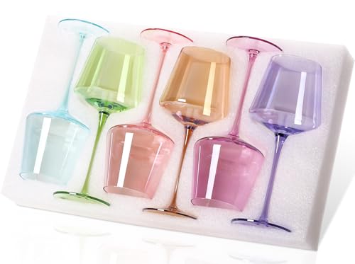 Colored Wine Glasses Set of 6 (6 Count)