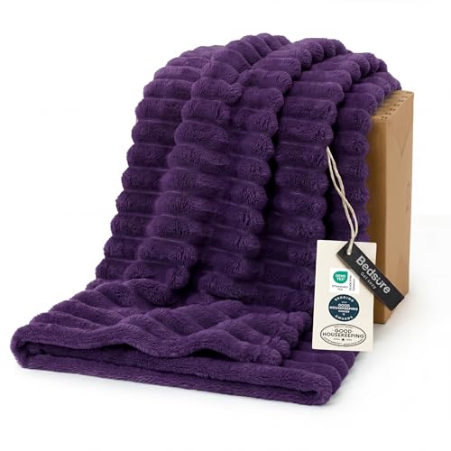 Soft Twin Blanket for Bed Decor Gifts Purple 60"x80"