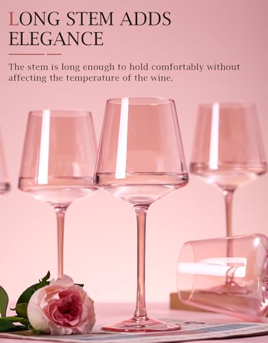 Pink Wine Glasses Set of 6 (6 Count)