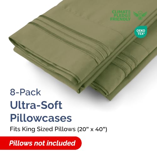 King Pillow Cases Set of 8 (8 Count)