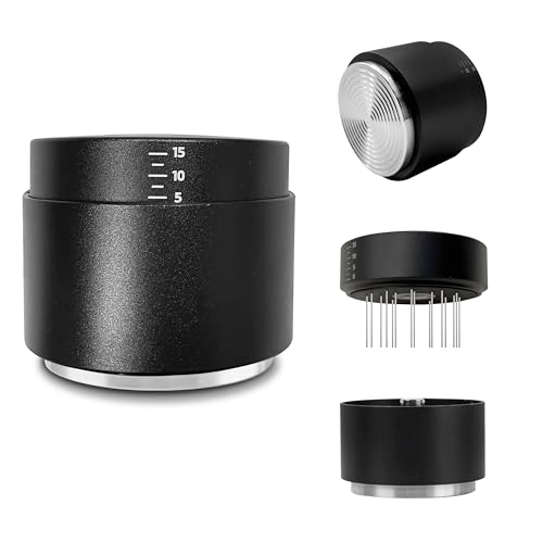 3-in-1 Coffee Distributor and Tamper with WDT Tool – Espresso Distribution Tool Set, Professional Espresso Accessories Kit, Fits 58mm Portafilters (58mm)