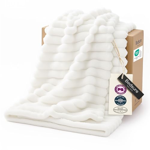 Soft Twin Blanket for Bed College Dorm School Off White 60"x80"