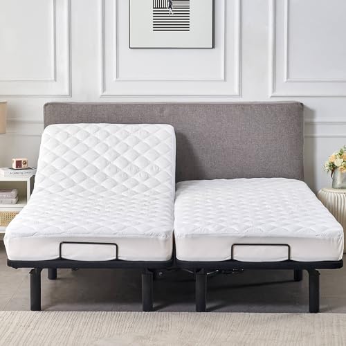 Waterproof Split Cal King Mattress Protector Pad for Adjustable Bed
