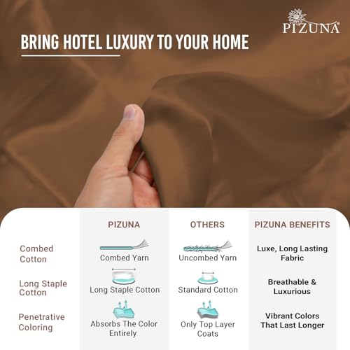 100% Cotton King Size Pillowcases 400 Thread Count Mocha Brown