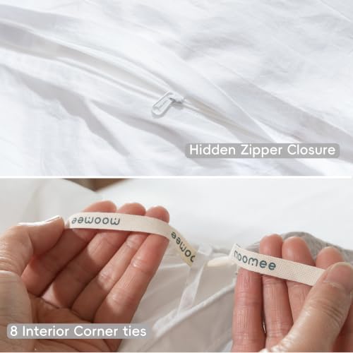 Duvet Cover Set 100% Washed Cotton Linen Like Super King (3 Count)