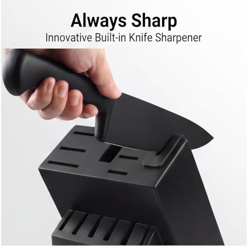 Knife Set Black Kitchen Knife Block Set w Built