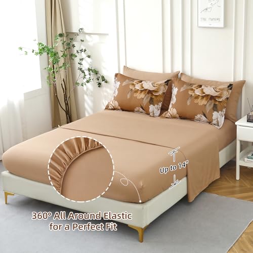 Brown King Size Comforter Set 7 Piece Bed in a Bag