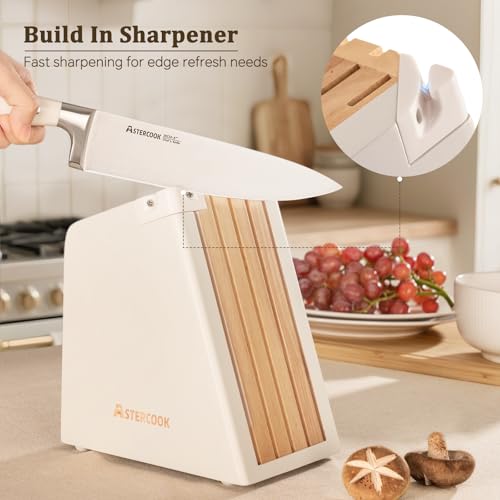 Knife Set Kitchen Knife Set with Block and Sharpener (12 Count)