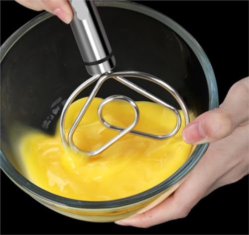 Egg Beater Whisk Stainless Steel Manual Egg Beater Multifunctional Milk Frother Hand Push Handheld Mixer Kitchen Whisk