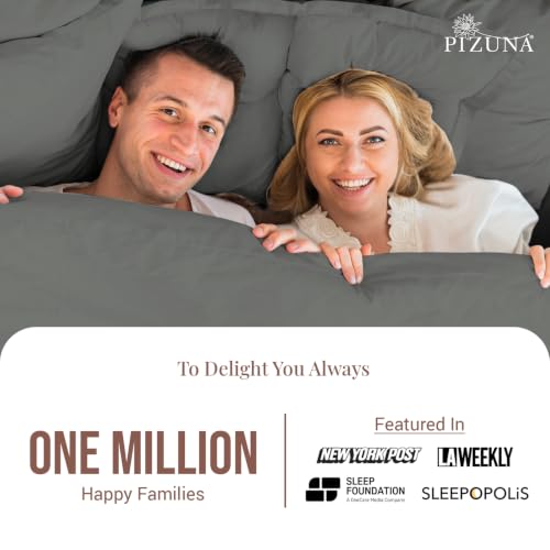 100% Cotton King Pillow Shams 400 Thread Count Dark Grey (2 Count)