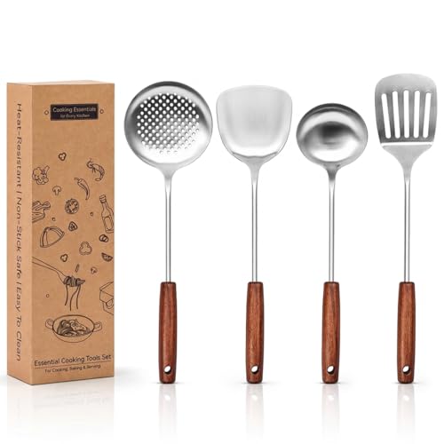 4 Piece Wok Spatula and Ladle Set (4 Count)