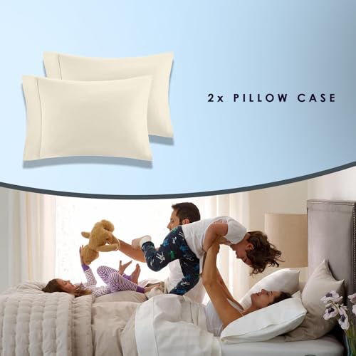 100% Luxury Cotton King Size Pillow Case Ivory