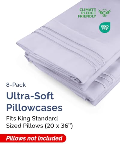 King Standard Pillow Cases Set of 8 (8 Count)