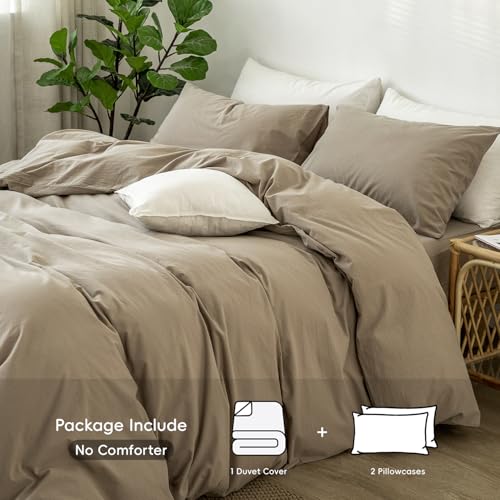 Duvet Cover Set 100% Washed Cotton Linen Like Cal King