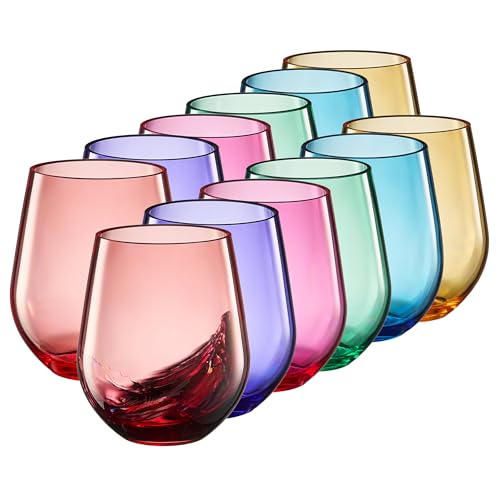 European Style Plastic Crystal Unbreakable Stemless Wine Glasses