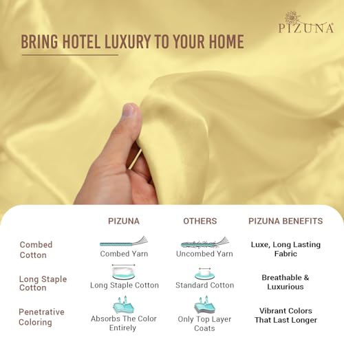 100% Cotton Twin Duvet Cover Set 400 Thread Count Mellow Yellow