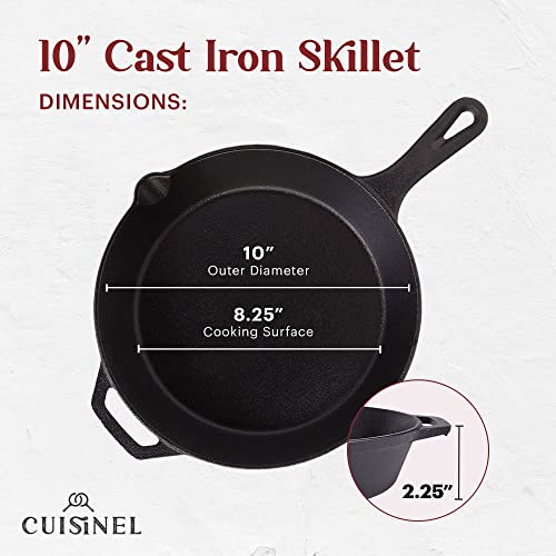 Cast Iron Skillet + Grill Press + Scraper Set