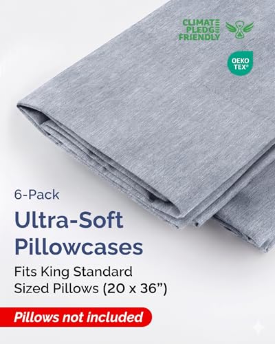 King Standard Pillow Cases Set of 6 (6 Count)