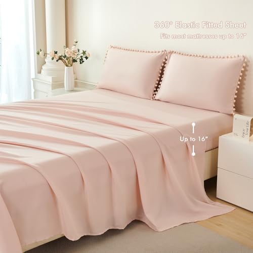 Peach Pink Comforter Set Twin Size
