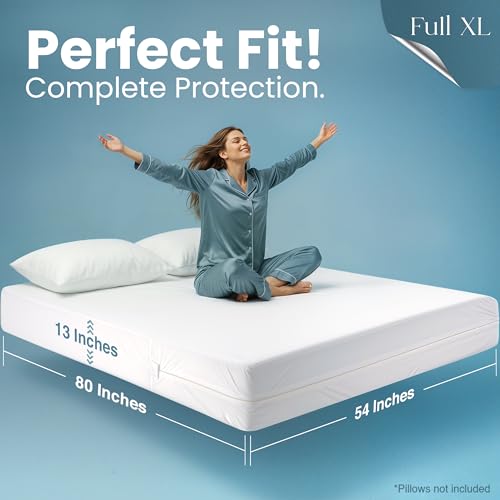 Bulk 10 Pack Hotel Full XL Size Mattress Encasement 100% Waterproof (10 Count)