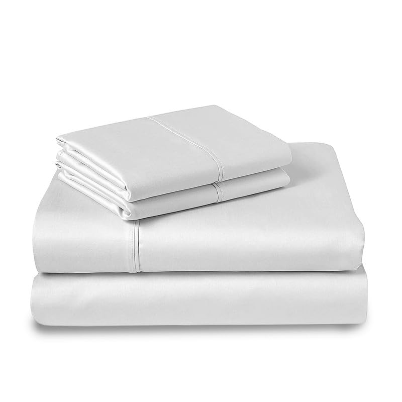100% Cotton Sheets Set RV Queen 400 Thread Count White