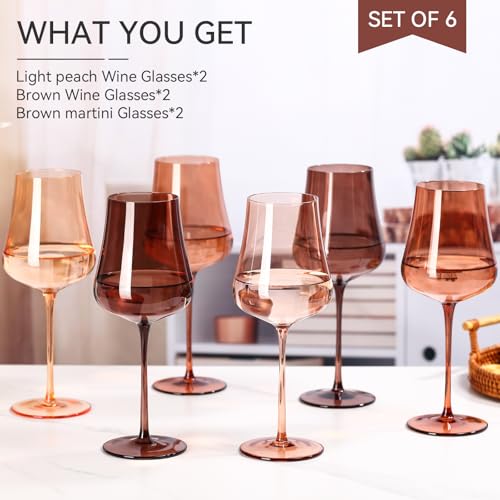 Brown Wine Glasses Set of 6 (6 Count)